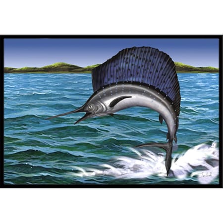 Jensendistributionservices Blue Marlin Indoor & Outdoor Mat, 18 x 27 in. MI2556469